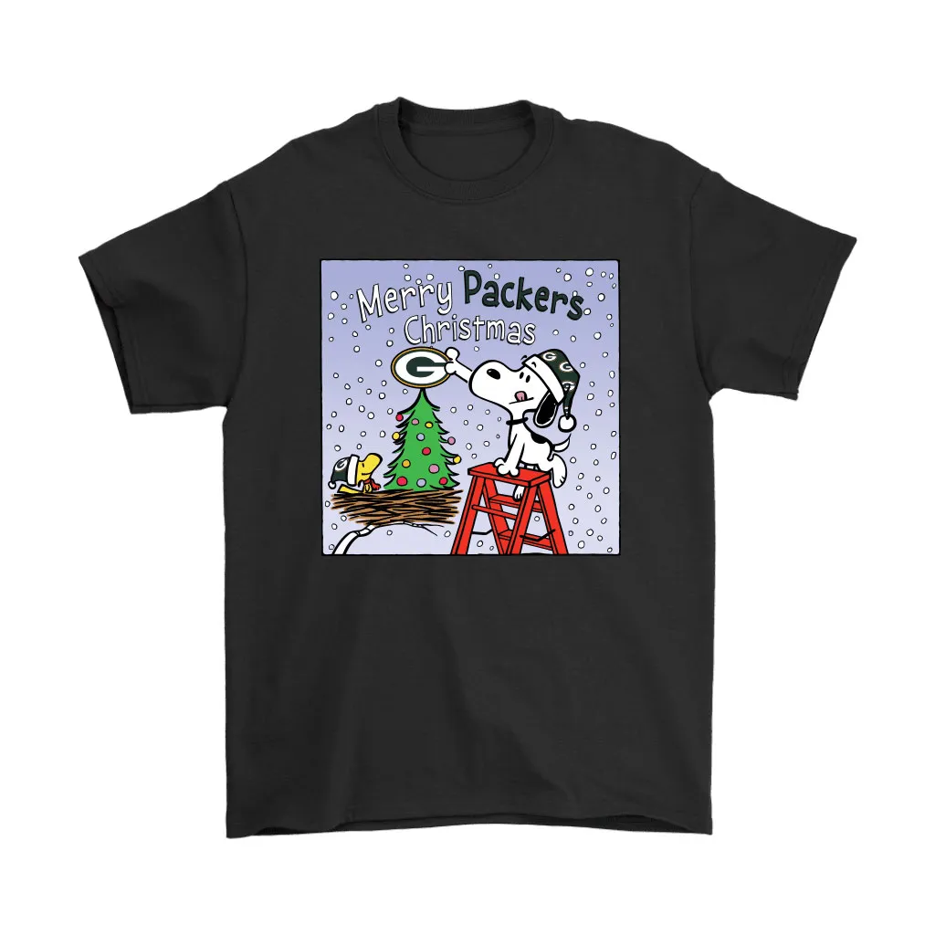 Snoopy And Woodstock Merry Green Bay Packers Christmas Men Women T-shirt, Hoodie, Sweatshirt