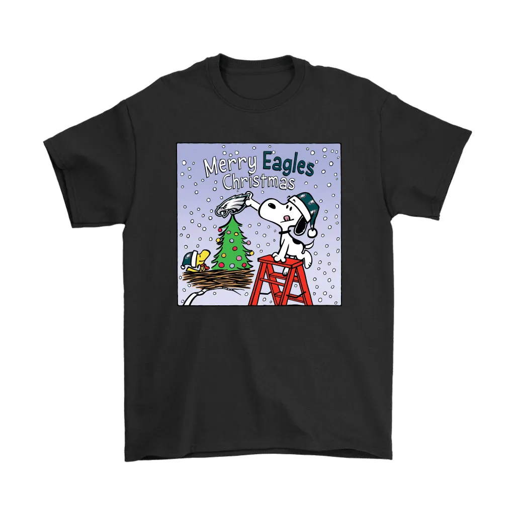 Snoopy And Woodstock Merry Philadelphia Eagles Christmas Men Women T-shirt, Hoodie, Sweatshirt