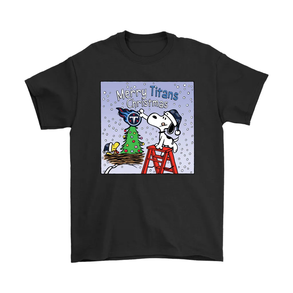 Snoopy And Woodstock Merry Tennessee Titans Christmas Men Women T-shirt, Hoodie, Sweatshirt