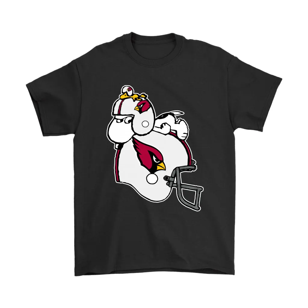 Snoopy And Woodstock Resting On Arizona Cardinals Helmet Men Women T-shirt, Hoodie, Sweatshirt