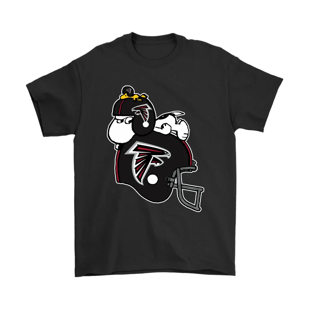 Snoopy And Woodstock Resting On Atlanta Falcons Helmet Men Women T-shirt, Hoodie, Sweatshirt