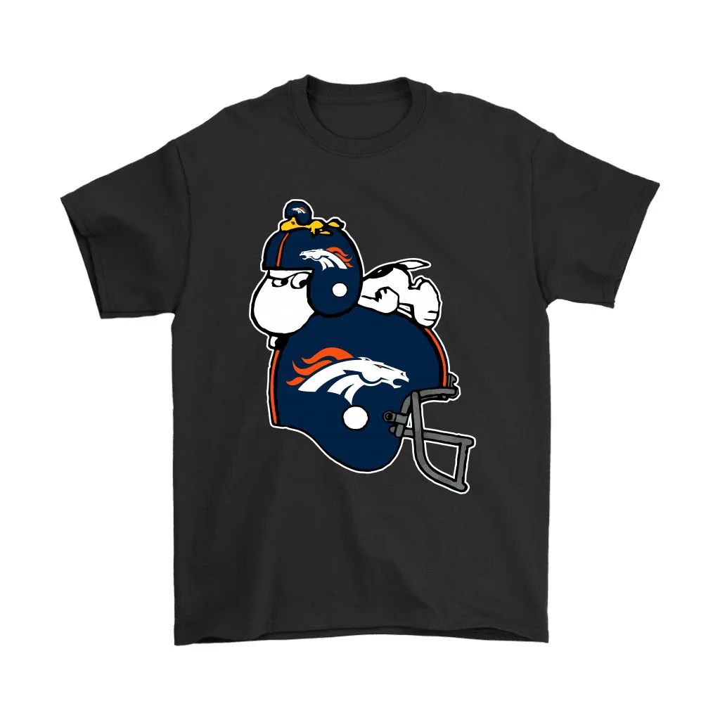 Snoopy And Woodstock Resting On Denver Broncos Helmet Men Women T-shirt, Hoodie, Sweatshirt