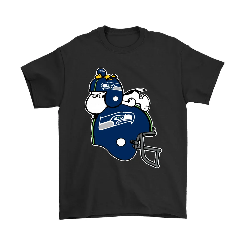 Snoopy And Woodstock Resting On Seattle Seahawks Helmet Men Women T-shirt, Hoodie, Sweatshirt