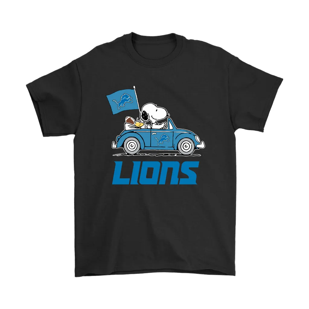 Snoopy And Woodstock Ride The Detroit Lions Car Nfl Men Women T-shirt, Hoodie, Sweatshirt