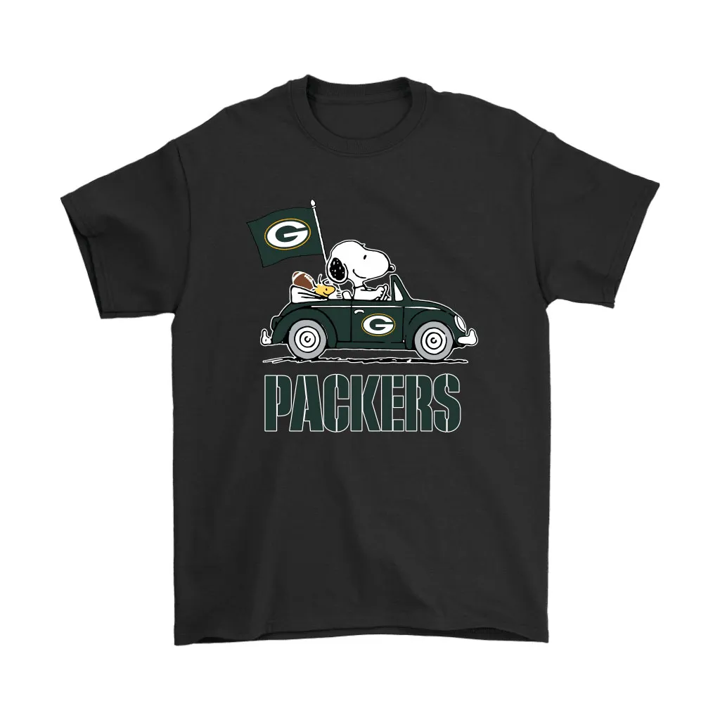 Snoopy And Woodstock Ride The Green Bay Packers Car Nfl Men Women T-shirt, Hoodie, Sweatshirt