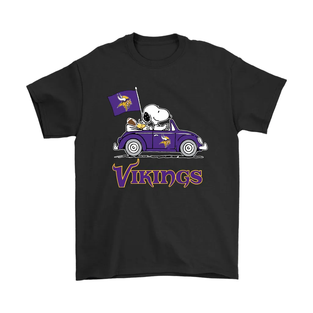 Snoopy And Woodstock Ride The Minnesota Vikings Car Nfl Men Women T-shirt, Hoodie, Sweatshirt