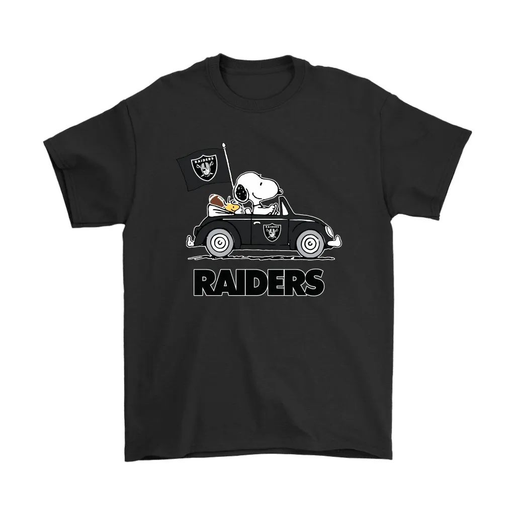 Snoopy And Woodstock Ride The Oakland Raiders Car Nfl Men Women T-shirt, Hoodie, Sweatshirt