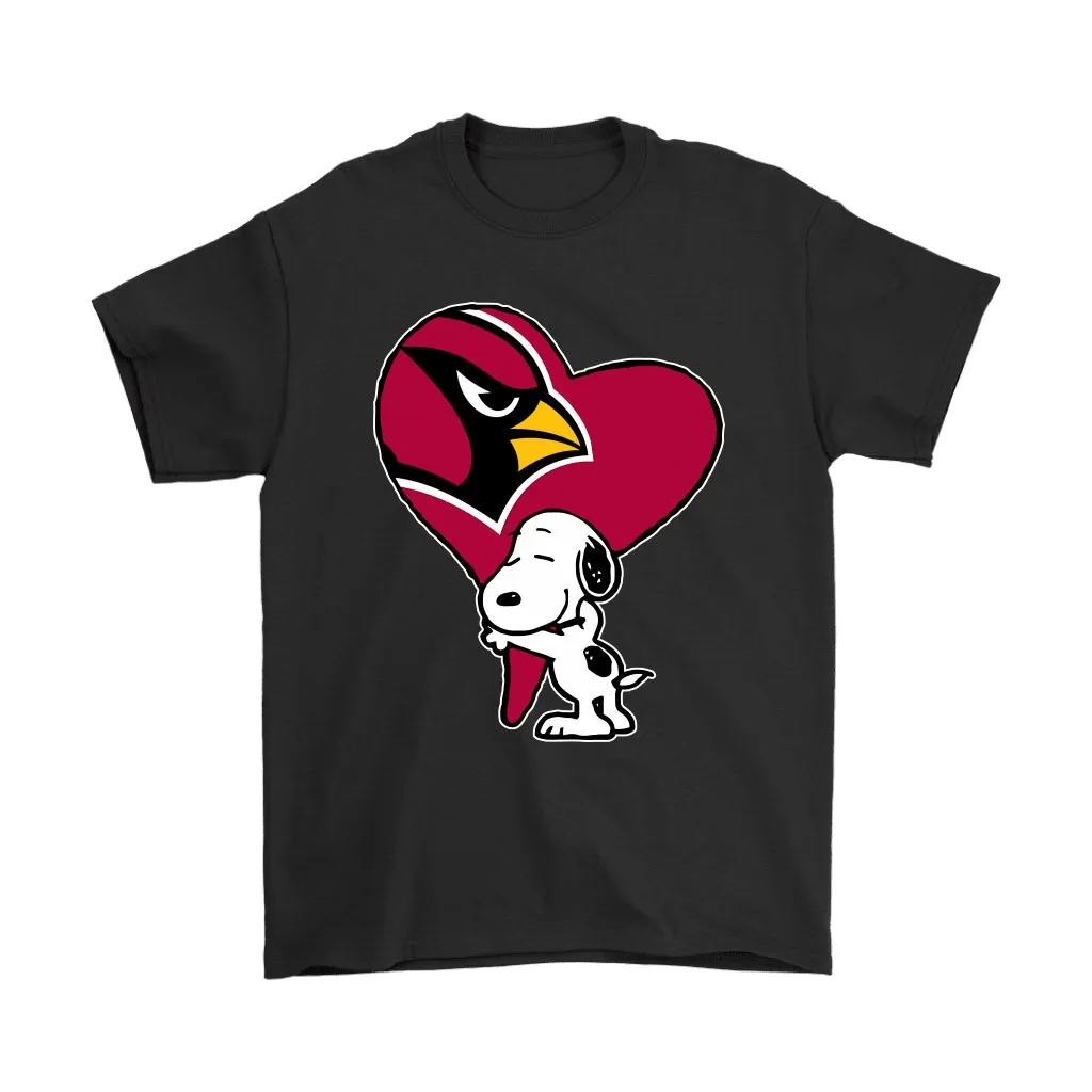 Snoopy Hugs The Arizona Cardinals Heart Nfl Men Women T-shirt, Hoodie, Sweatshirt