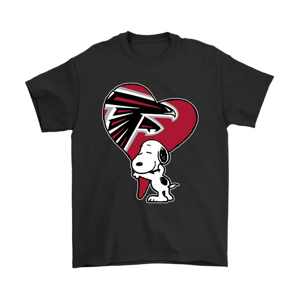 Snoopy Hugs The Atlanta Falcons Heart Nfl Men Women T-shirt, Hoodie, Sweatshirt