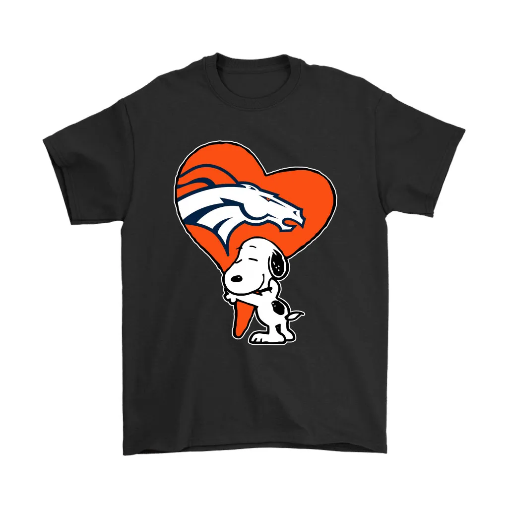 Snoopy Hugs The Denver Broncos Heart Nfl Men Women T-shirt, Hoodie, Sweatshirt