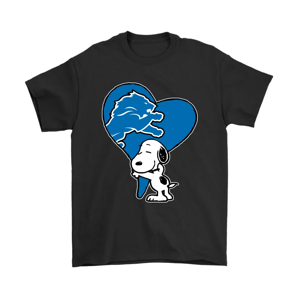 Snoopy Hugs The Detroit Lions Heart Nfl Men Women T-shirt, Hoodie, Sweatshirt