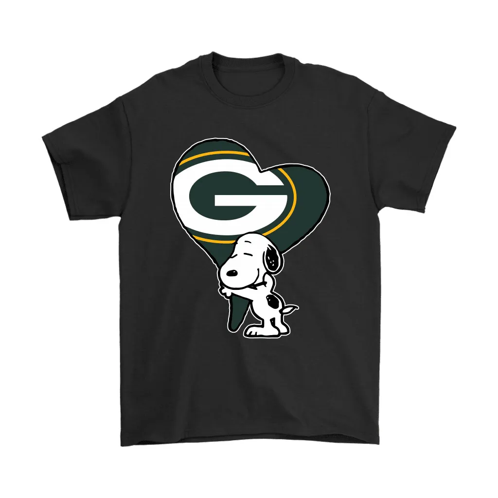 Snoopy Hugs The Green Bay Packers Heart Nfl Men Women T-shirt, Hoodie, Sweatshirt