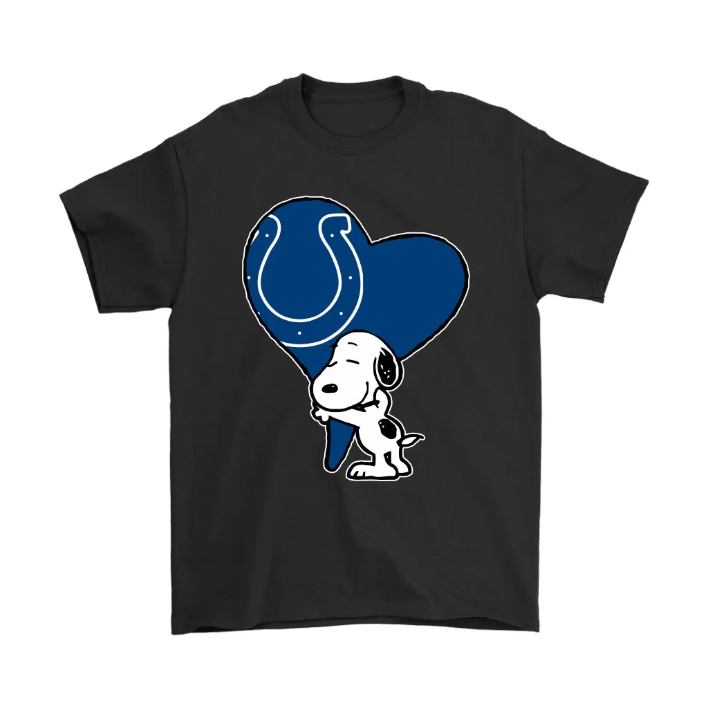 Snoopy Hugs The Indianapolis Colts Heart Nfl Men Women T-shirt, Hoodie, Sweatshirt