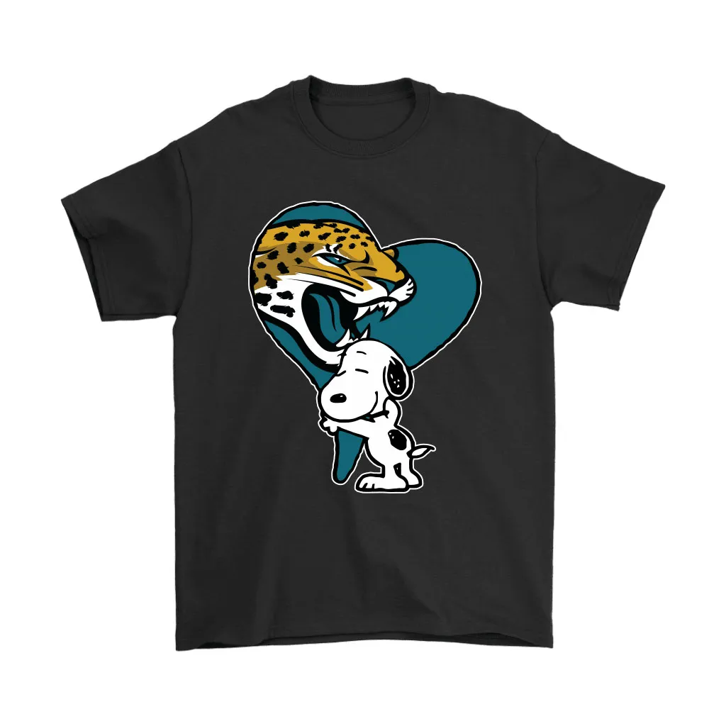 Snoopy Hugs The Jacksonville Jaguars Heart Nfl Men Women T-shirt, Hoodie, Sweatshirt