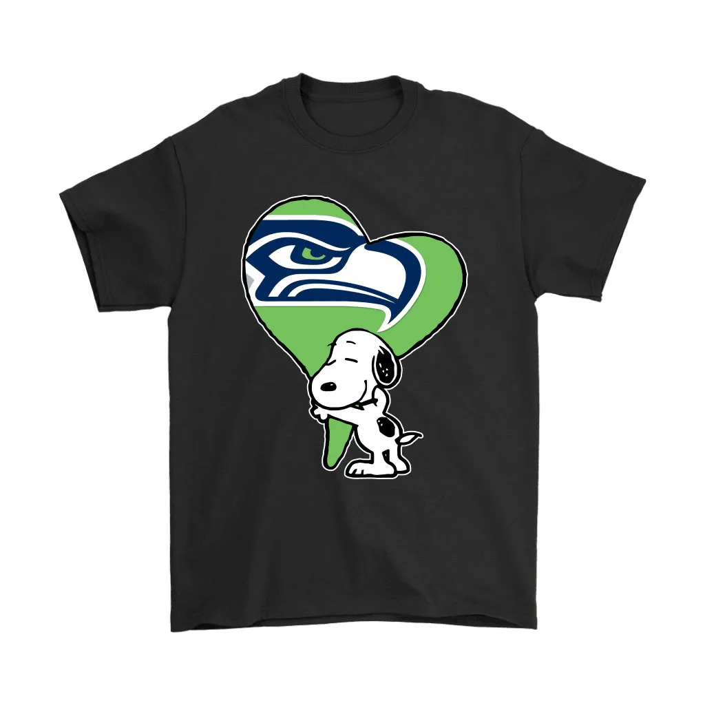 Snoopy Hugs The Seattle Seahawks Heart Nfl Men Women T-shirt, Hoodie, Sweatshirt