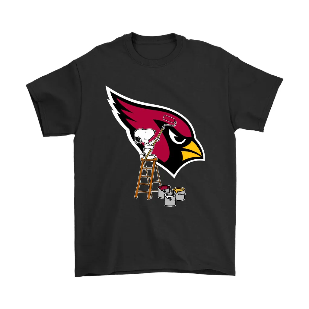 Snoopy Paints The Arizona Cardinals Logo Nfl Football Men Women T-shirt, Hoodie, Sweatshirt