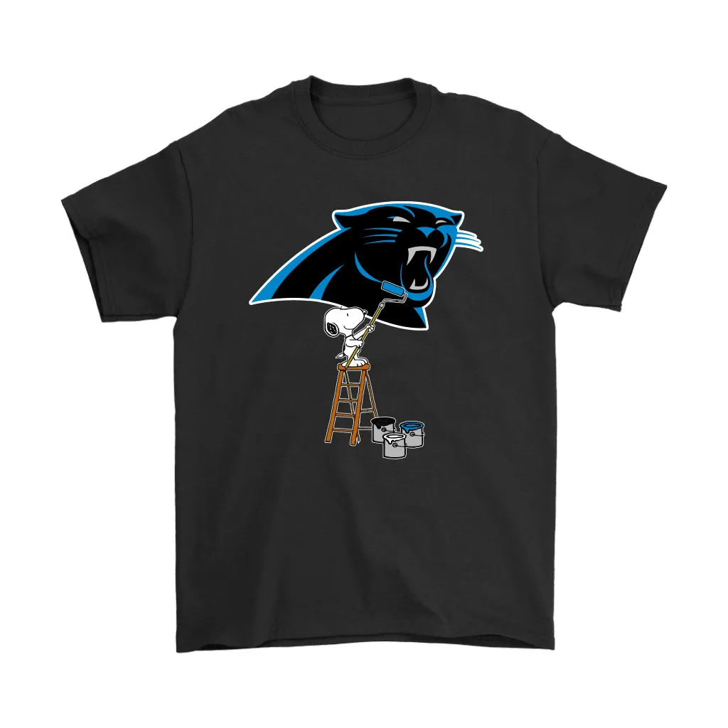 Snoopy Paints The Carolina Panthers Logo Nfl Football Men Women T-shirt, Hoodie, Sweatshirt