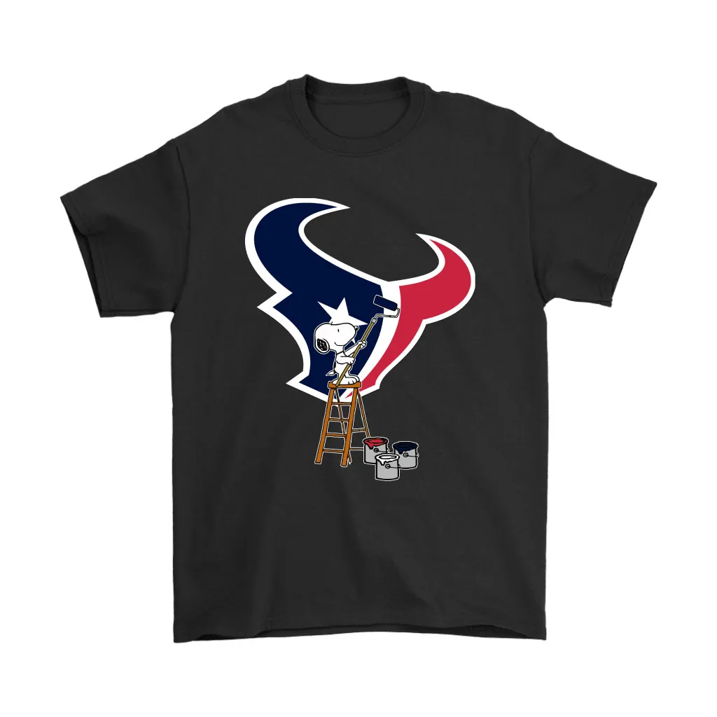 Snoopy Paints The Houston Texans Logo Nfl Football Men Women T-shirt, Hoodie, Sweatshirt