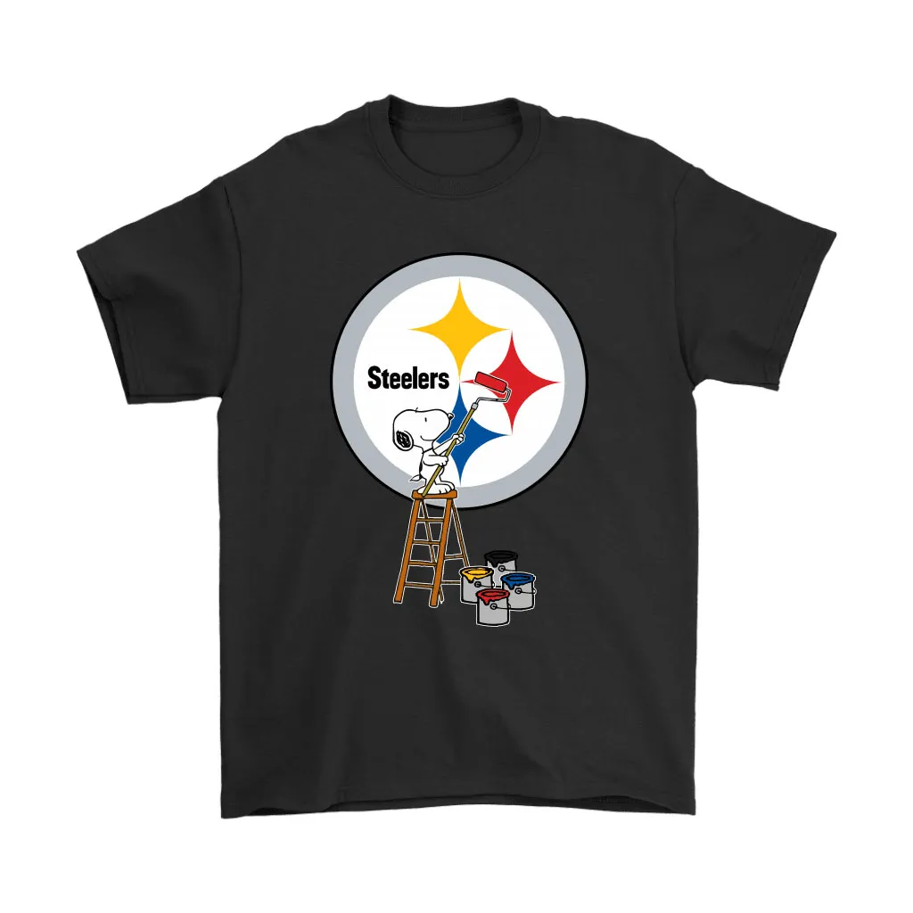 Snoopy Paints The Pittsburgh Steelers Logo Nfl Football Men Women T-shirt, Hoodie, Sweatshirt