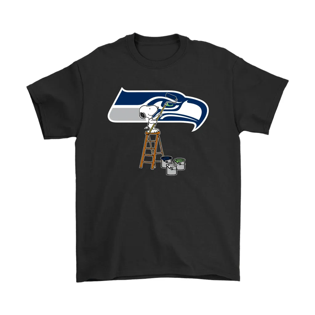 Snoopy Paints The Seattle Seahawks Logo Nfl Football Men Women T-shirt, Hoodie, Sweatshirt