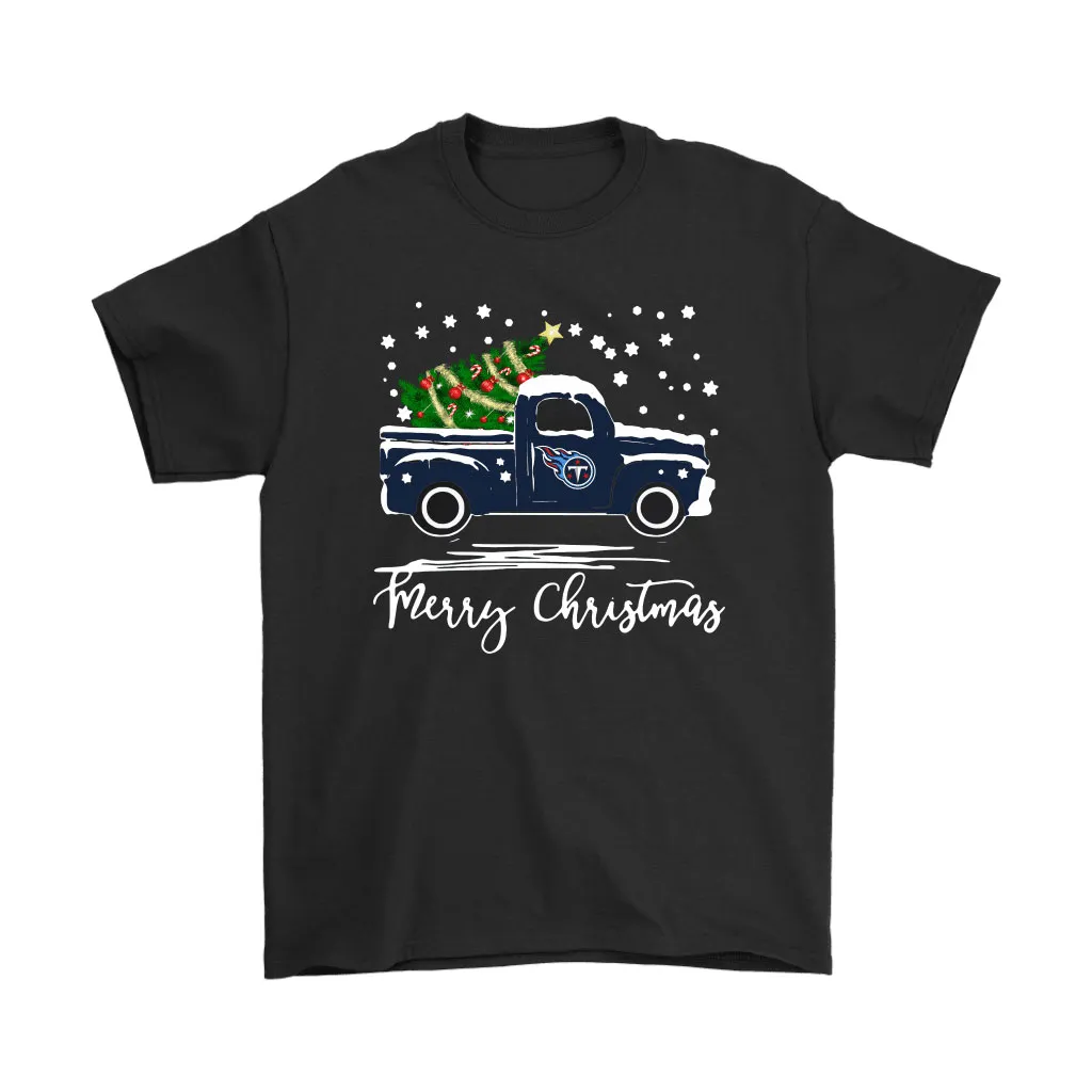 Tennessee Titans Car With Christmas Tree Merry Christmas Men Women T-shirt, Hoodie, Sweatshirt