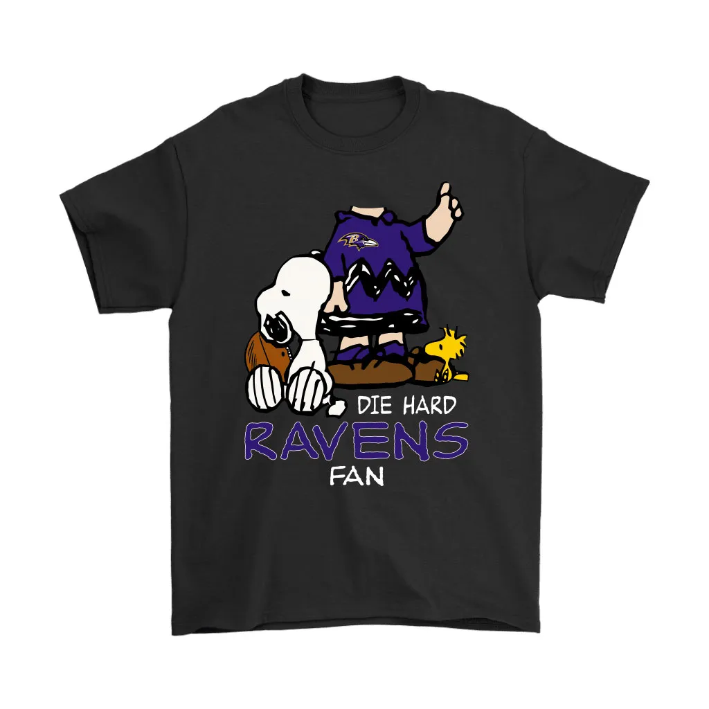 The Die Hard Baltimore Ravens Fans Charlie Snoopy Nfl Men Women T-shirt, Hoodie, Sweatshirt