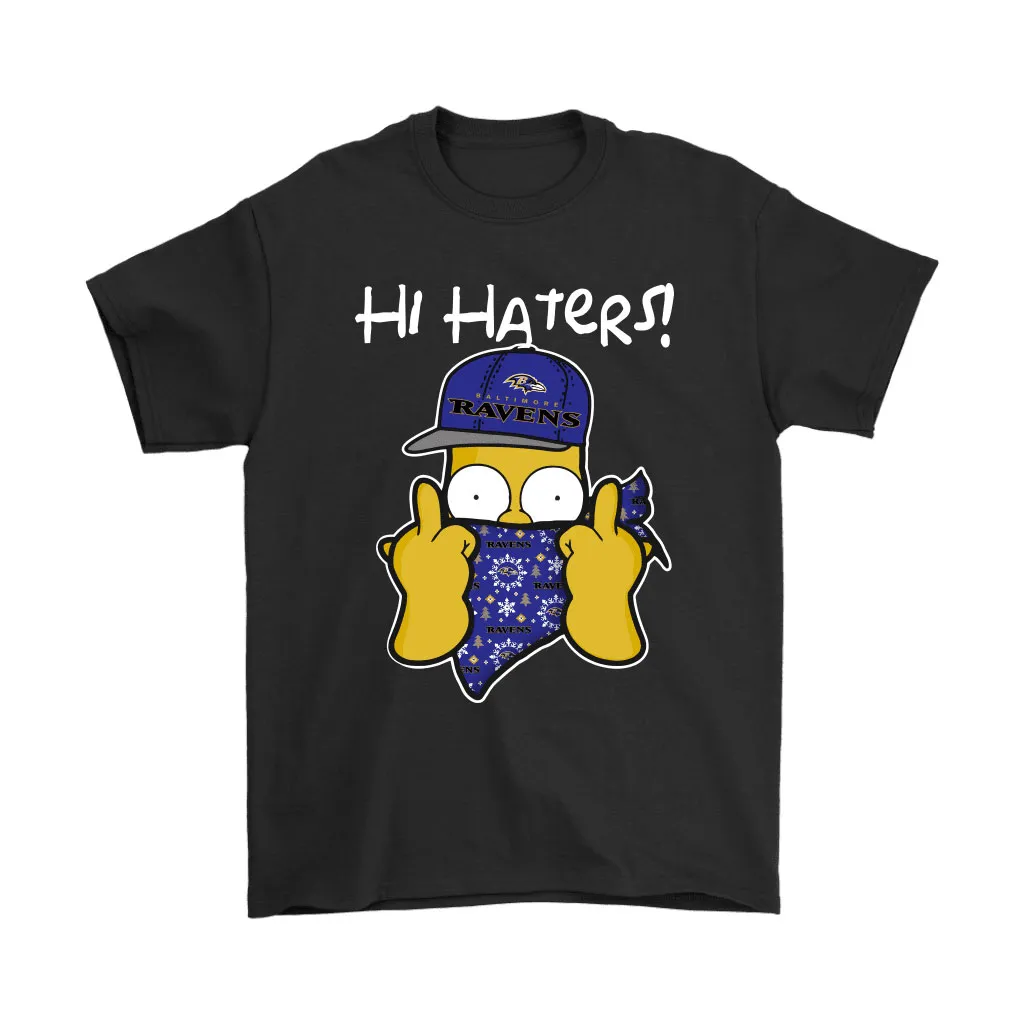 The Simpsons Christmas Gangster Hi Hater Baltimore Ravens Men Women T-shirt, Hoodie, Sweatshirt